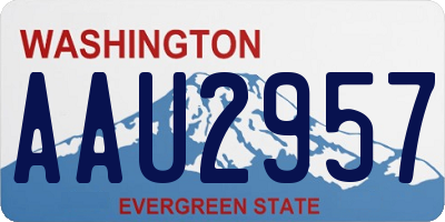 WA license plate AAU2957
