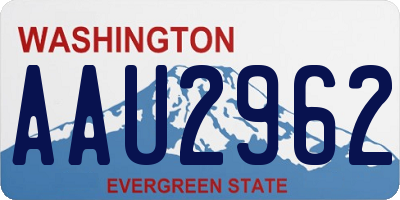 WA license plate AAU2962