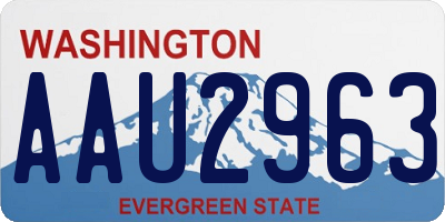 WA license plate AAU2963