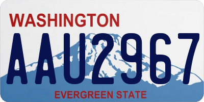 WA license plate AAU2967