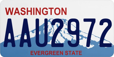 WA license plate AAU2972