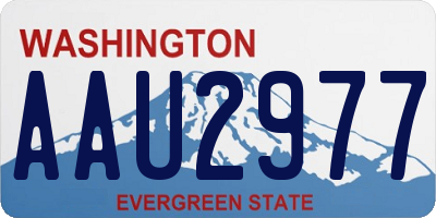 WA license plate AAU2977