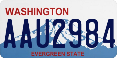 WA license plate AAU2984