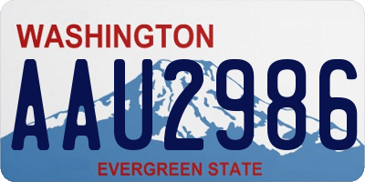 WA license plate AAU2986