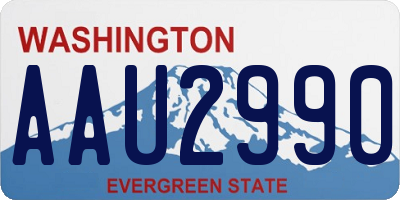 WA license plate AAU2990
