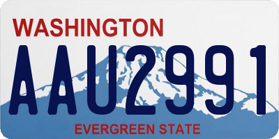 WA license plate AAU2991