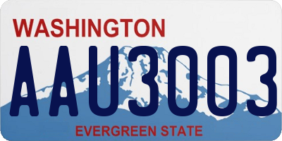 WA license plate AAU3003
