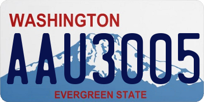 WA license plate AAU3005