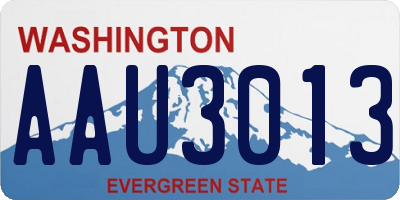 WA license plate AAU3013