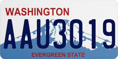 WA license plate AAU3019
