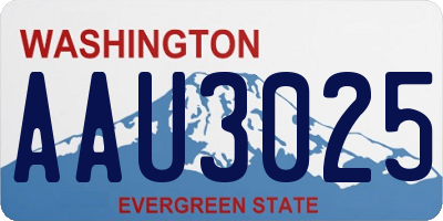 WA license plate AAU3025
