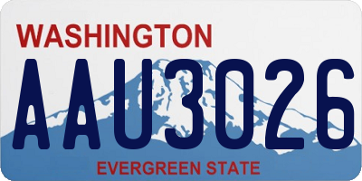 WA license plate AAU3026