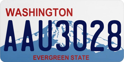 WA license plate AAU3028