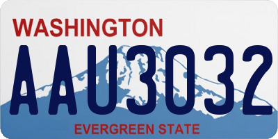 WA license plate AAU3032