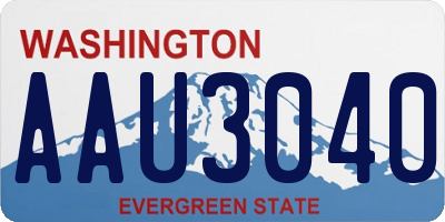 WA license plate AAU3040