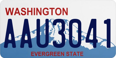 WA license plate AAU3041