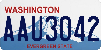 WA license plate AAU3042