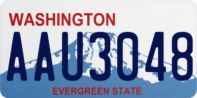 WA license plate AAU3048