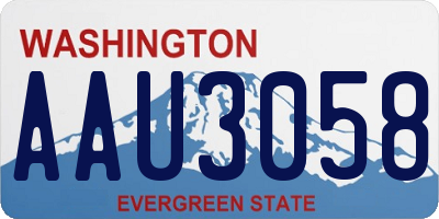 WA license plate AAU3058