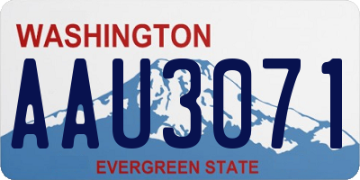 WA license plate AAU3071