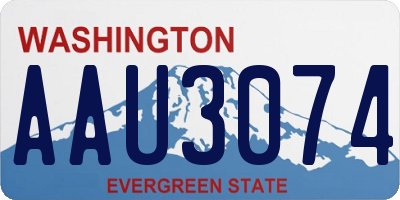WA license plate AAU3074