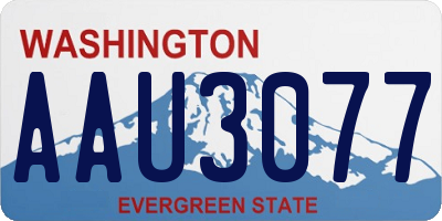 WA license plate AAU3077