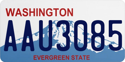 WA license plate AAU3085