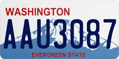WA license plate AAU3087