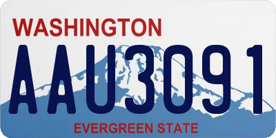 WA license plate AAU3091