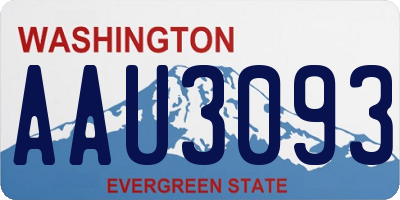 WA license plate AAU3093