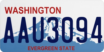 WA license plate AAU3094