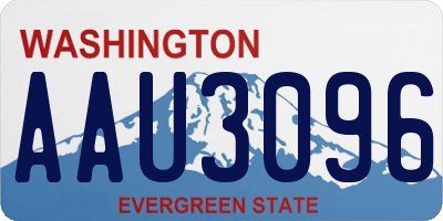 WA license plate AAU3096