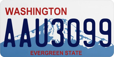 WA license plate AAU3099