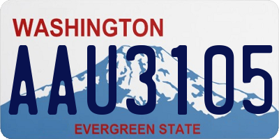 WA license plate AAU3105
