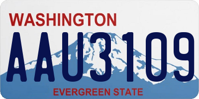 WA license plate AAU3109
