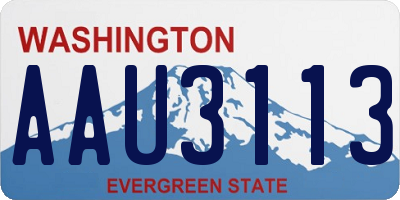WA license plate AAU3113