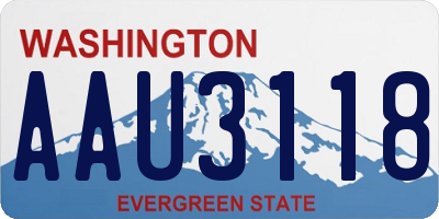 WA license plate AAU3118