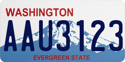 WA license plate AAU3123