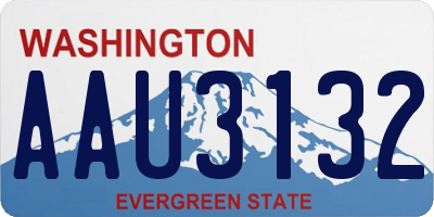 WA license plate AAU3132