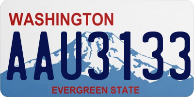 WA license plate AAU3133
