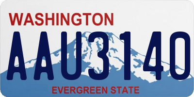WA license plate AAU3140