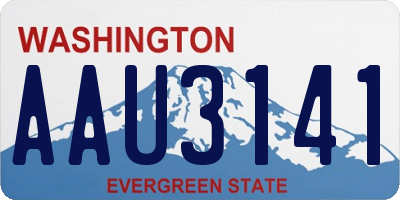 WA license plate AAU3141