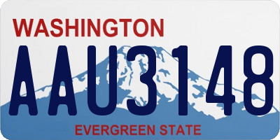 WA license plate AAU3148