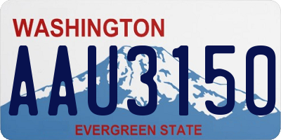 WA license plate AAU3150