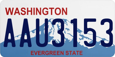 WA license plate AAU3153