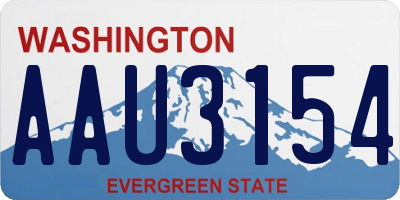 WA license plate AAU3154