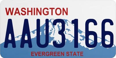 WA license plate AAU3166