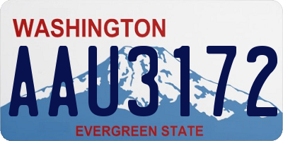 WA license plate AAU3172