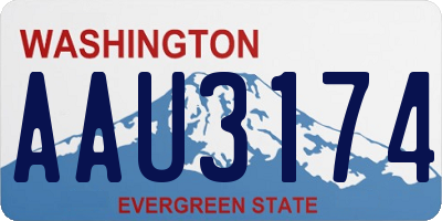 WA license plate AAU3174