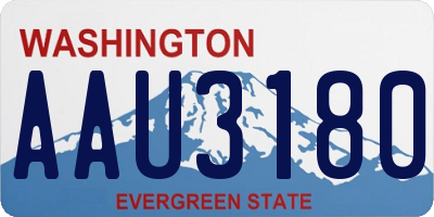 WA license plate AAU3180